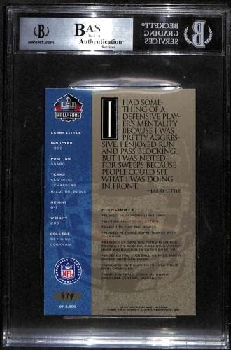 61 Larry Little - 1998 Ron Mix Hof Platinum Autos Fudbalske karte BGS Auto - autogramirani fudbali