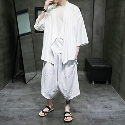 HZCX modna muška mekana lagana ljetna kratke hlače odijela Hanfu majica Loose Capris
