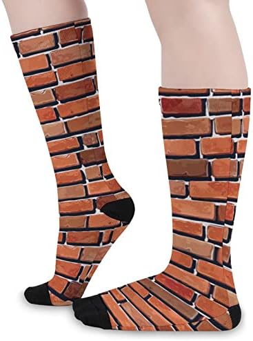 Crvena cigla zid štampana boja odgovarajući čarape Atletski koljena visoke čarape za žene muškarce