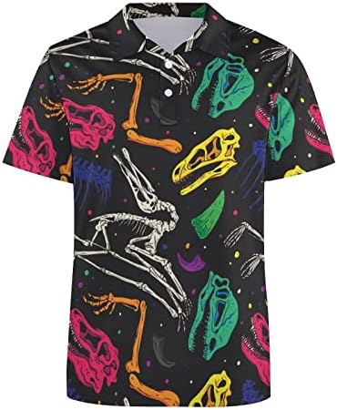 BAIKUTOUAN šareni kostur dinosaurusa Muška Polo majica Za Golf kratki rukavi dres Tees Casual teniski vrhovi