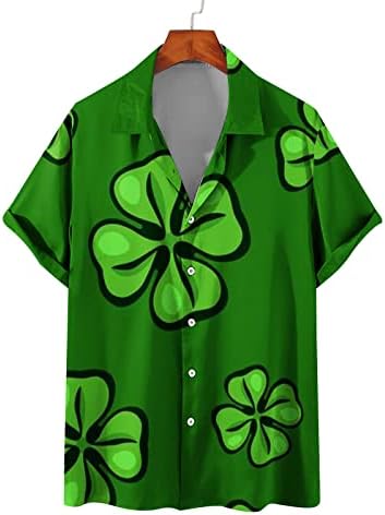 Muški dnevni majica St.Patrick Hawaiian Up majice kratki rukav casual bluze ljetni zeleni top Irish Shamrock
