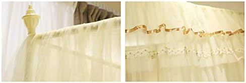 ASDFGH enkripcija slijetanje Princess Bed Canopy, evropski stil 4 ugla post Bed Canopy zavjese za djecu mreža za komarce, tri otvora-žuta 180x200cm