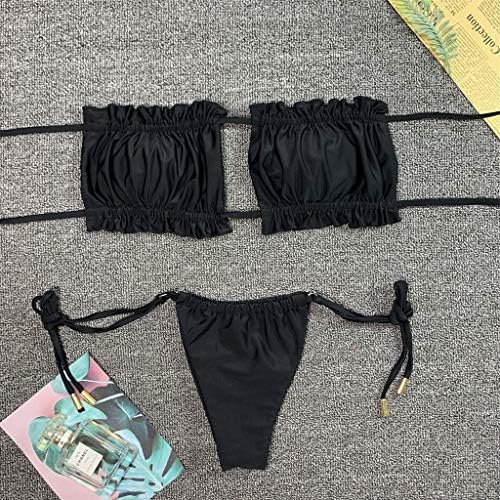 Vowua Women Bandeau Bikini kupaći kostim čipke up bikini set brazilski kupaći kostimi G-string thong kupaći