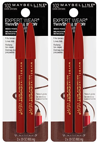 Maybelline New York Expert Wear Twin Brow & amp; olovke za oči Makeup, tamno braon,, 2 računati