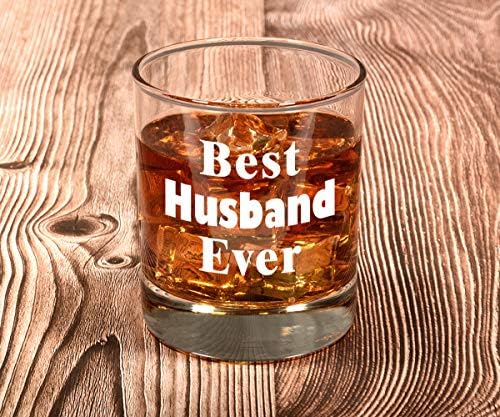 Godišnjica vjenčanja pokloni za muža od žene, najbolji muž ikada Whisky Glass Funny muške rođendanski