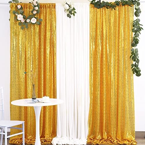 Zlatna Glitter pozadina sa šljokicama 8x10ft za zabavu Rođendanska fotografija vjenčanja dekoracija doma, ne vidi kroz debelu pozadinu 2Panel 4x10ft