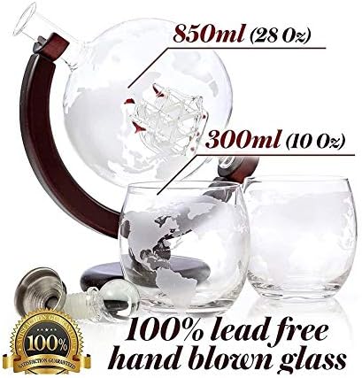Stalak za vino Whisky Decanter Whisky Globe Decanter Set urezan World Globe Decanter za crno