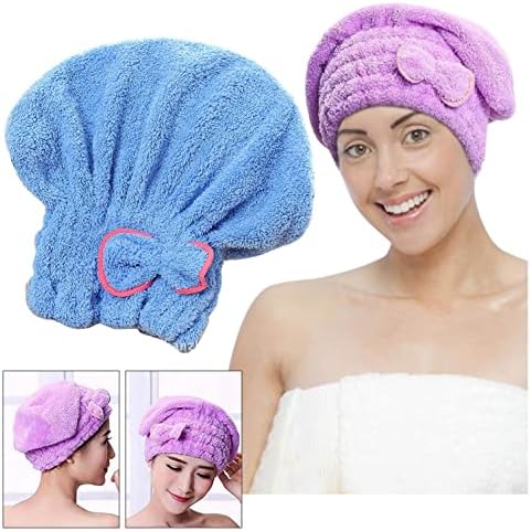 Zitiany kose za sušenje kose, coral runo Suha kapa za žene i muškarce, brz turban meka, bez frizz zamotavanja mokri kosa, kovrčava, duže, gušće, 02 # -blue