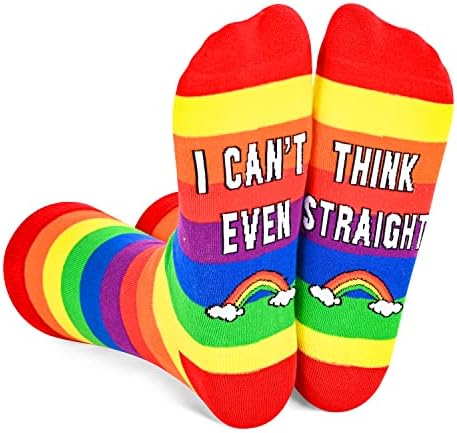 HAPPYPOP pride čarape za žene muškarce Lgbtq čarape, lezbijski pokloni gej pokloni, smiješne prugaste čarape ponos čarape Unisex dugine čarape