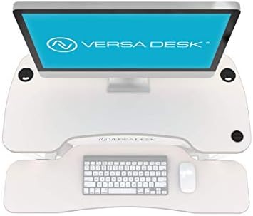 VERSADESK stalni pretvarač stola, 36 inčni PowerPro električni stalak za stol podesiv po visini, drži 80 lbs, sa ladicom za tastaturu, ugrađeni USB priključak za punjenje, bijeli