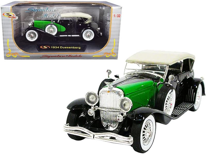 1934 Duesenberg crna i zelena 1/32 Diecast Model automobila po potpisnim modelima