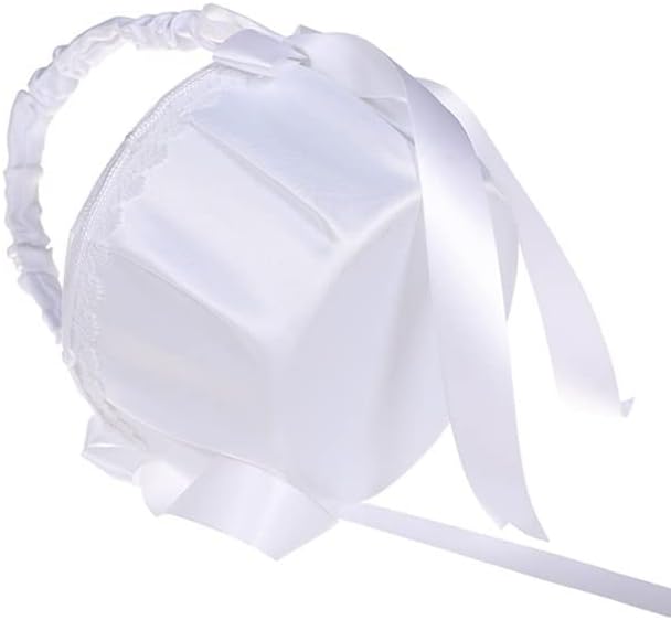 ZHUHW vjenčanje cvijet djevojka korpa Bijela slatka saten držač prsten jastuk cvijet Storage Basket za