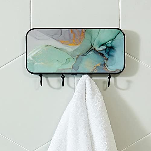 Sažetak Mramorna tekstura Print stalak za nosač zida, ulazni kaput nosač sa 4 kuka za kaput kaputi za ručnik torbica za kupatilo ulazak u kupaonicu