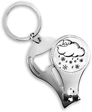 Snowflake cloudy ručno oslikan uzorak za nokte na nokte prsten za boce ključeva ključeva