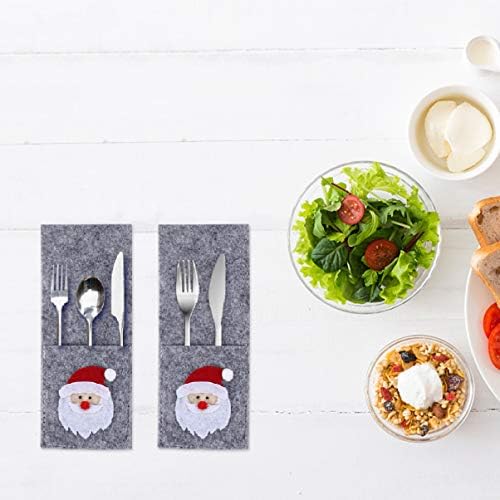 KESYOO Božić viljuške torbe 4pcs Božić Tabela Holder Felt Santa Silverware Holder Flatware džepna kašika