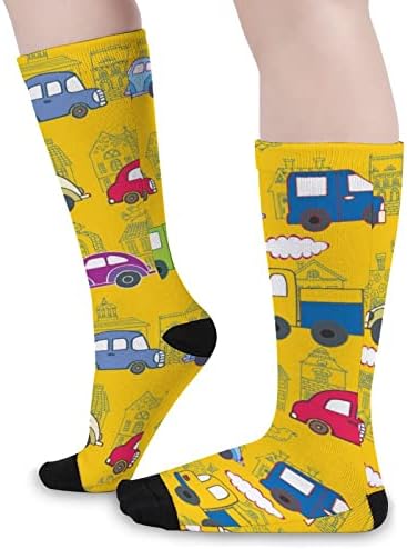 Šareni auto ispisani u boji podudarajuće čarape atletski koljena visoke čarape za žene muškarci