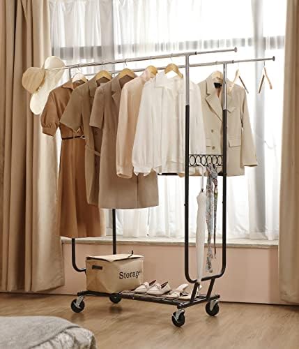 Lifeoir odjeća za odjeću Dvostruki, 470 lbs Kapacitet stalak za odjeću za viseće odjeće prijenosni nosač za kotrljanje slobodno vrijeme na točkovima
