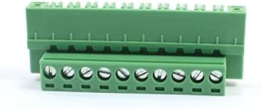 Iivverr 5.08 mm korak 10-pinski 14-22AWG priključni tip PCB montažni zeleni plastični PCB vijčani