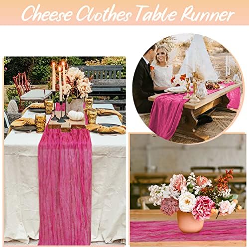 Gaza tablice vruće ružičaste trkače za trkače za stol rustikalne vjenčane ukrase za stolsku