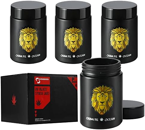 Ornate Ocean 4-Pack 250ml UV Glass Stash tegle Lion King-Set od 4 komada višenamjenski kontejneri