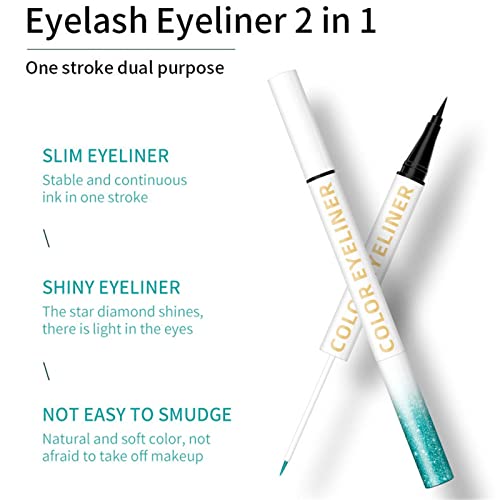Dvostruka tečna olovka za oči, ultra-Fine Tip Multichrome olovka za oči, vodootporni pigmentirani