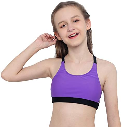 Kaerm Kids Girls Print Criss Cross Sport Trening grudnjaka bez leđa Gym Workout Cropov gornji sportski odjeća