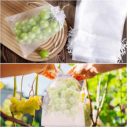 Wentao Sheer Organza torbe, 6x9 Wedding Shower Party favorizira poklon torbe za vezice, torbe za mreže od bijelog voća, torbe za zaštitu od mreže za zaštitu voća i povrća