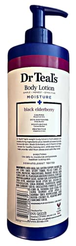Dr Teal's Elderberry, Vitamin D, & eterična ulja sa vitaminom E, kakao & Shea Butter hidratantni losion za tijelo, 18 oz, pakovanje od 2, bez parabena & ftalata