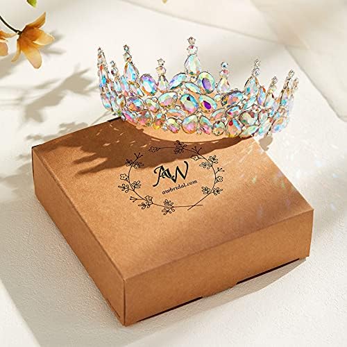 AW BRIDAL Kristalna kruna AB rhinestone tijare za žene vjenčana tijara za mladu princezu Tiara za Quinceanera rođendan kruna kraljica Tiara(AB Rhinestone)