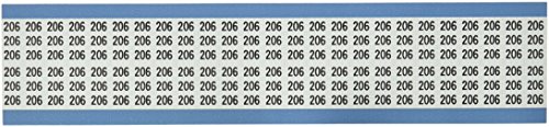 Brady WM-206-PK Vinilna tkanina koja se može repozicionirati, crno na bijelo, kartica žičanih markera sa čvrstim brojevima