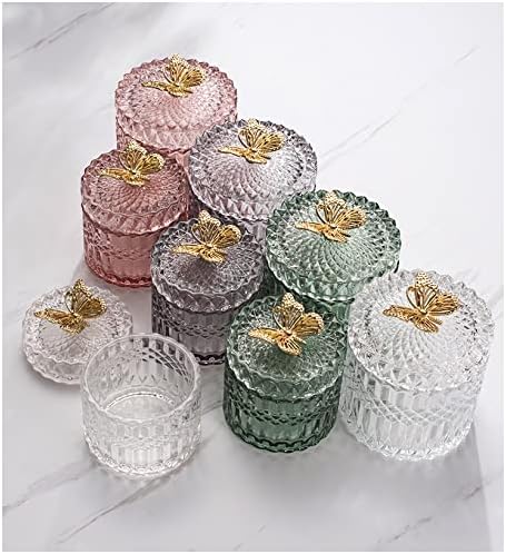 Yasez europski stil stakleni jar bombonski jar domaćinsku nakit pamuk box kutija nakit za skladištenje Jar