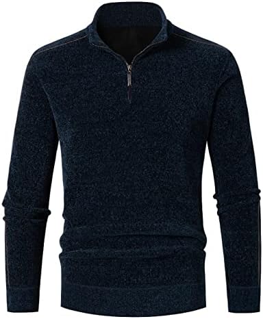 Wocachi Muns Turtleneck Pleteni džemper pulover 1/4 Zip up štand vrata ovratnik slim fit zimski topli lagani