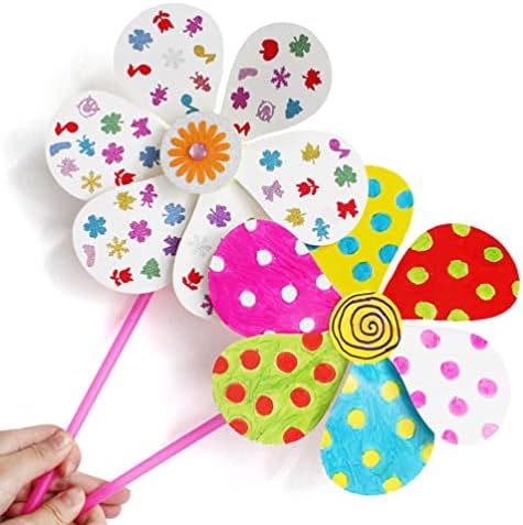 Vicasky Pinwheels Pinwheels 10pcs DIY Pinwheels Craft za djecu Bijeli prazni papir Pinwheels za dječake i