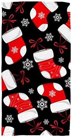Terry ručnici za ručnike za ručnike Slatke božićne čarape Dekor za kupanje za hotel-spa-kuhinju Višenamjenski, mekani, brzo suvi 30 x 15 inčni