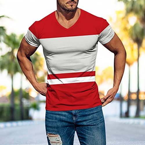 HDDK muške majice s kratkim rukavima s kratkim rukavima, ljetni blok boja Patchwork Slim Fit Sports Tee vrhovi