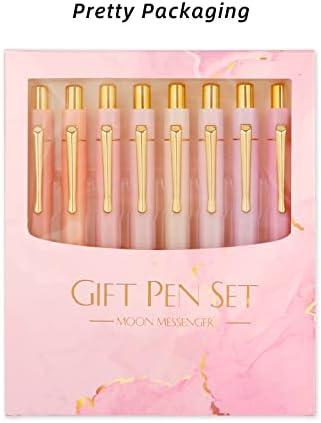 Moon Messenger Hexagon zlatne plastične Gel olovke, 8 tačaka, crno mastilo 0,7 mm, ružičaste olovke za žene, muškarce i odrasle…