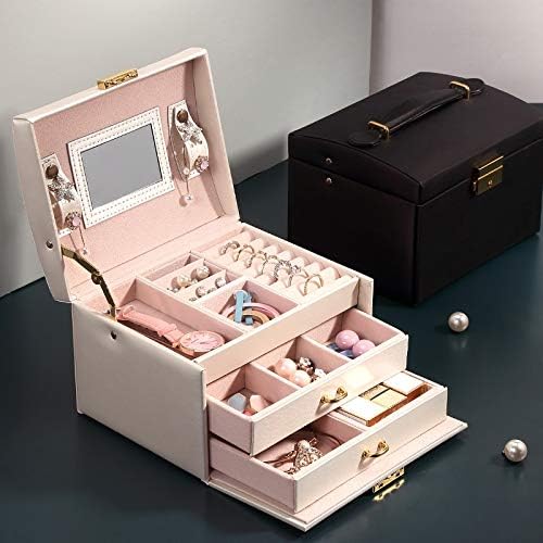 MJCSNH kutije za nakit Ogrlice Minđuše Jednostavna kutija za pohranu teksture Korejski prijenosni pohranjivanje kutije za nakit nakit