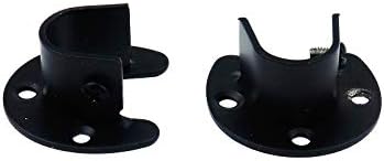 MEPROTAL 4pcs nosači za ormare od nehrđajućeg čelika Matte Black U-u-u obliku nosača šipke nosača šipke sa vijcima za ormar, tuš za zavjese, kupaonica - 3/4 inča