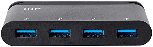 Monoprice 133570 USB-C do 4-Port/USB 3.0 hub Adapter-crni sa sklopivim USB Type-C konektorom - mobilna