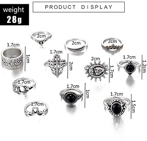 YERTTER Vintage Multi Rings Set Finger Joint Set prsten Midi Rings Set više prstenova paket