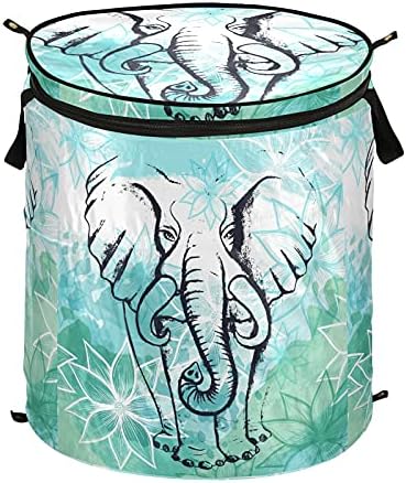 Elephant akvarel Iskačuća korpa za veš sa poklopcem sklopiva korpa za odlaganje sklopiva torba za veš u spavaonici apartman Hotel