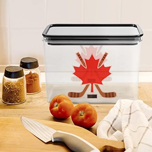 Kanada Maple Hockey kontejneri za skladištenje prozirna plastična kutija sa poklopcima kante za višekratnu upotrebu za kuhinjske grickalice od žitarica suha hrana Jelly Beans