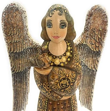 Drvena figurica Angel 7,95 Visok autor ručni statui izrezbareni i naslikali ruski umjetnici iz Sergieva