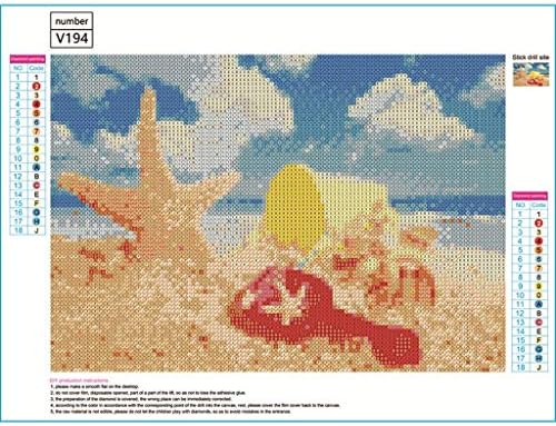 IHPH7 5D DIY Dijamantna slika po broju kompleti za djecu i odrasle pješčane plaže Kristalno