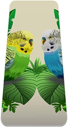 Dragon Sword zeleni i Plavi papagaj u listovima Premium debela prostirka za jogu Eco Friendly Rubber Health