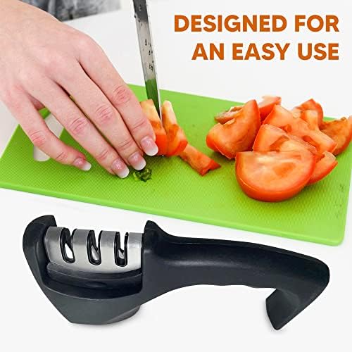 4-u-1 oštrač za noževe, 3-stepena kvalitetna oprema za kuhinjske noževe za popravku, brušenje, poliranje oštrice, profesionalni alat za oštrenje noža za kuhinjske noževe