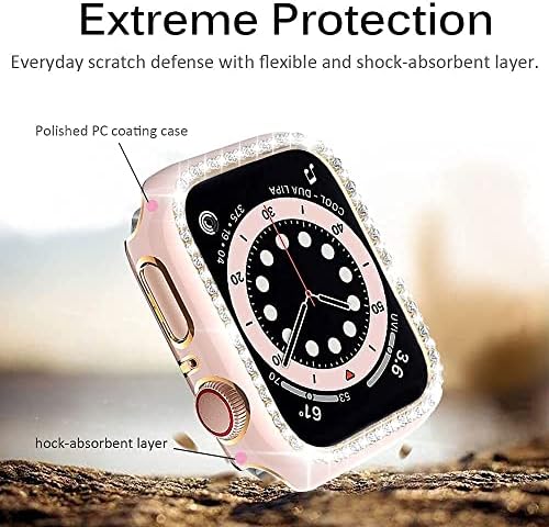 Maalya Diamond Crystal futrola za Apple Watch 7 6 SE 40mm 44mm 41mm 45mm IWATCH serija 5 3 38mm 42mm Zaštitne poklopce Women AccessOrie