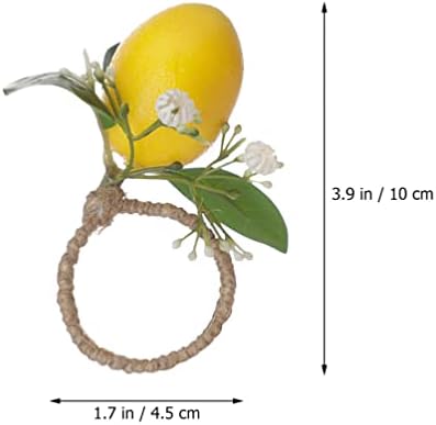 Aboofan biljke dekor 2pcs limunska salveta prstena od žute limunske držač za držač salveta sa cvijećem zelene listove voćne serviet kopče za zabavu Dižurni ukras