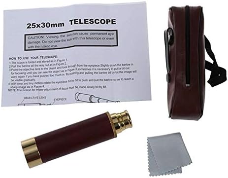 Lbmtffffff teleskop, dvogled, početni teleskop, mali teleskop mesing Retro Mini džepni Monokularni teleskop prijenosni sklopivi kapetan