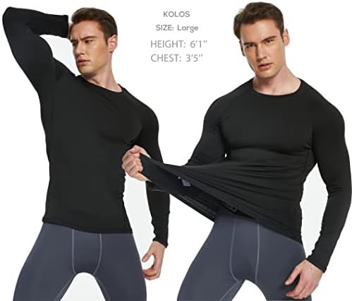 5 ili 4 pakovanje Muška košulja za termičku kompresiju Fleece obložen dugim rukavima Atletski sloj hladnog vremenskog vežbanja